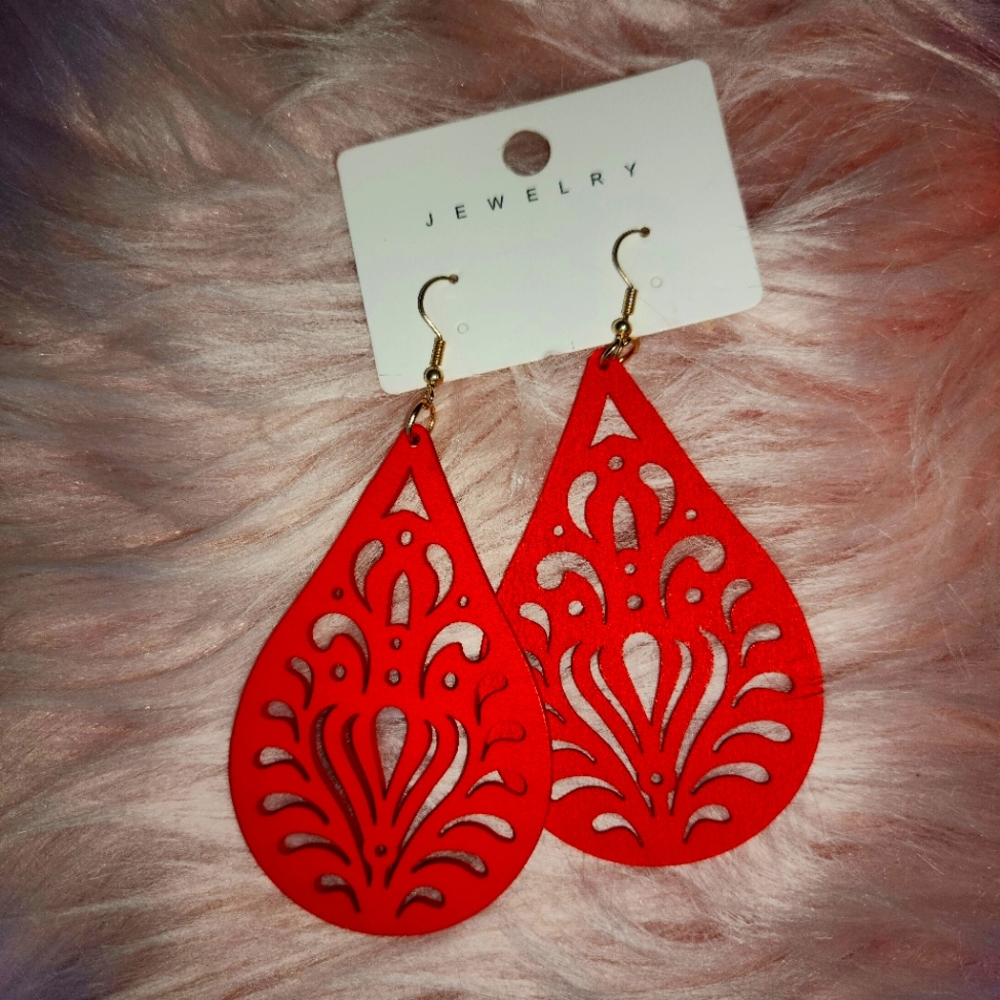 Laser Cut Wooden Earrings